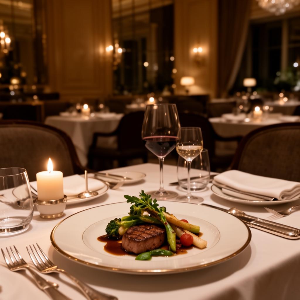 Upscale Seattle restaurant plate with salmon and oysters for VIP dining